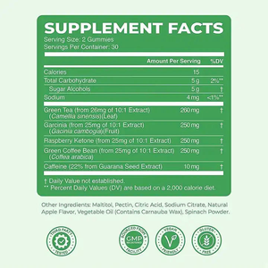 Gomitas de Extracto de Té Verde <span class=keywords><strong>para</strong></span> Adultos, Naturales, Orgánicas, Vegetarianas, Bajas en Azúcar y Grasa, Suplementos Herbales <span class=keywords><strong>para</strong></span> el Crecimiento del Cabello - Product Image 2