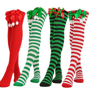 Noël nouveauté fantaisie genou chaussettes hautes femmes Slouch chaussettes pour femmes hiver bas pas cher genou chaussettes hautes pour les filles - Product Image 3