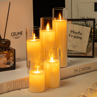 Bougies LED électriques en forme de pilier, couleur ivoire, à piles, pour centre de table, décoration pour mariage, anniversaire, Noël, Pâques, Diwali, fêtes