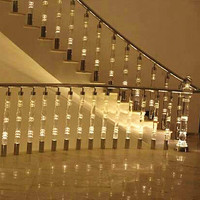 Pilier d'escalier en verre cristal d'intérieur, balustrade transparente en acrylique clair, main courante d'escalier