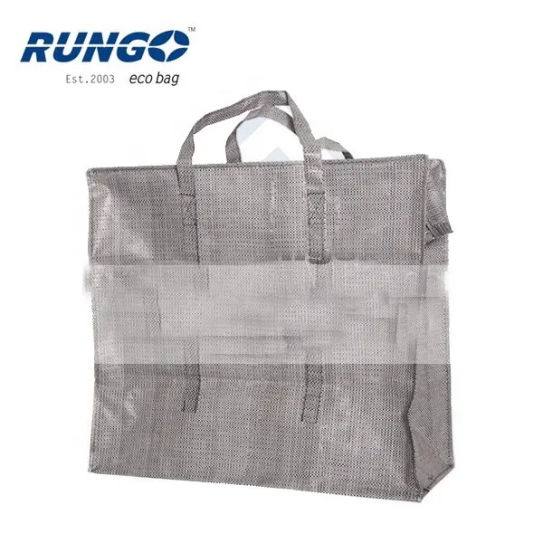 Tejido de equipaje bolso de Pp Jumbo con cremallera de plástico barato de moda plegable impreso reciclado laminado Durable viaje de negocios de viaje