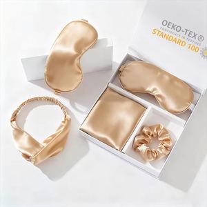 Manufacturer <b>Box</b> Single Grid Eye Mask Combination Hair Ring Pillowcase Three Piece <b>Gift</b> Set - Product Image 3