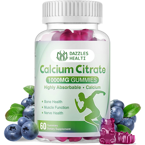 Gomitas de Citrato de Calcio <span class=keywords><strong>con</strong></span> Calcio, Magnesio y <span class=keywords><strong>Zinc</strong></span>, Suplemento Alimenticio, Suministro OEM - Product Image 1