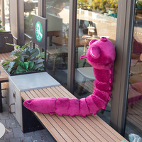 Coussin en peluche monstre chenille violette, rembourré en coton PP, animal en peluche en polyester, coussin de canapé, cadeau d'Halloween et de Pâques