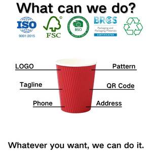 Gobelets à paroi ondulée écologiques YBLPAK en papier kraft recyclable pour l'eau, le <span class=keywords><strong>vin</strong></span>, les boissons gazeuses, l'eau minérale, la tequila - Product Image 6