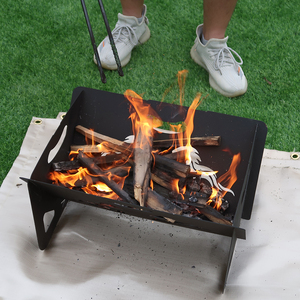 Parrilla de barbacoa de acero al carbono personalizable, brasero de leña para barbacoa, para acampar al aire libre, hoguera - Product Image 4