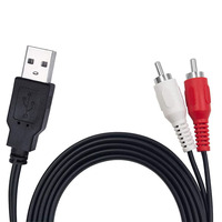 Câble adaptateur séparateur USB 2.0 mâle vers 2 RCA mâle, convertisseur vidéo AV A/V, carte de capture audio pour caméscope, pour TV/Mac/PC