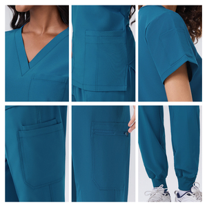 Camiseta Quirúrgica de Manga Corta con Cuello en V, de Poliéster y Spandex, Transpirable y Ligera, para Lavado a Mano, para Quirófano y Estomatología - Product Image 4