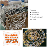 Lumière LED sphérique suspendue 3D pliable, IP65, décoration de Noël intérieure et extérieure, lumière à motif de boule LED de taille personnalisée