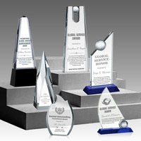 Trophée Obélisque en Cristal Transparent Noble, Prix en Verre Personnalisé Gravé, Souvenir de Reconnaissance Professionnelle, Prix d'Usine en Gros