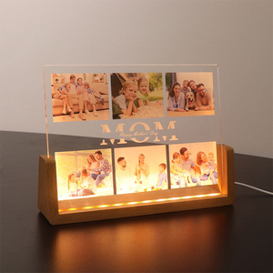 <span class=keywords><strong>Lampe</strong></span> de nuit <span class=keywords><strong>personnalisée</strong></span> en forme de U, cadre photo LED en acrylique personnalisé avec base en <span class=keywords><strong>bois</strong></span> - Product Image 5