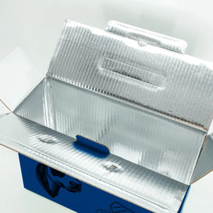 กล่องกระดาษแข็งสำหรับขนส่งเนื้อวัวแบบเก็บความร้อน บุด้วยกระดาษฟอยล์อะลูมิเนียม กล่องเก็บความเย็นสำหรับขนส่งอาหารแช่แข็ง - Product Image 2