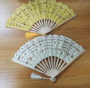 Abanicos Plegables de Bambú Hechos a Mano Ecológicos al por Mayor de 27 cm con Borla y Logotipo Personalizado para Recuerdo de Boda y Decoración - Product Image 3