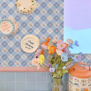 Carta da Parati Impermeabile Personalizzata Semplice e Carina per Bambini, Motivo a Quadretti con Coniglietto per Decorazione Camera dei Bambini - Product Image 4