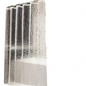Rideau de douche classique en PEVA, 12 crochets, imperméable, résistant à la moisissure, antibactérien, impression numérique 3D semi-transparente, écologique - Product Image 4