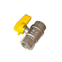 Haute qualité Pn30 Double filetage femelle jaune poignée papillon en laiton gaz eau huile robinet à tournant sphérique