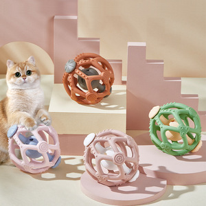 Pelota Hueca de Silicona para Mascotas, Juguete Interactivo con Sonido para Perros y Gatos, para Entrenamiento y Limpieza Dental - Product Image 1