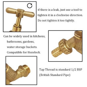 Outdoor <b>Garden</b> Tap Kit 1/2 Inch BSP Hose Union With Brass Wall Plate Fixture Wall Mounted Outside Hose Fitting <b>Set</b> - Product Image 4