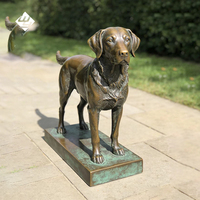 Sculpture de Doberman en bronze coulé grandeur nature pour la décoration de jardin, de villa et de paysage