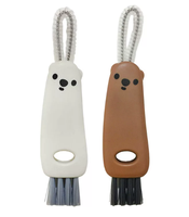 Brosse de nettoyage pour bouteilles isothermes, biberons, boîtes à lunch, couvercles de tasses, rainures et fentes, 13,3*7,3*3 cm, pour éliminer les taches