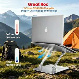 <span class=keywords><strong>Support</strong></span> pour ordinateur <span class=keywords><strong>portable</strong></span> en aluminium <span class=keywords><strong>ventilé</strong></span>, pliable, réglable en hauteur et en angle, <span class=keywords><strong>portable</strong></span>, pour ordinateurs portables de 17 pouces, gris argenté - Product Image 5