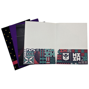 Tùy chỉnh A4 dập nổi thư mục trình bày Glossy Logo Túi đôi thẻ tờ rơi chủ sở hữu in tập tin tổ chức thư mục nộp hồ sơ - Product Image 2