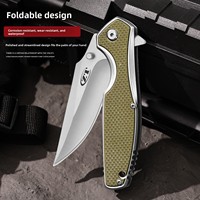 Couteau pliant d'extérieur G10 tricolore multifonctionnel, tranchant et portable, idéal pour la randonnée, le camping, la survie et le sauvetage