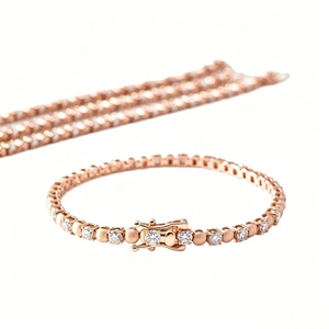 Ready to Ship 10k Gold Lab Grown Diamond Tennis <b>Bracelet</b> Heart Chain Jewelry IGI Certified Gift - Product Image 1