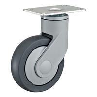 Roue pivotante TPR de 3 pouces (75 mm) avec plaque pour équipement médical et lit d'hôpital