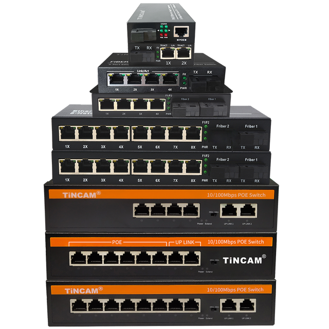 TiNCAM OEM 10/100Mbps POE Switch 2/4/6/8ch PoE Port RJ45 Unmanaged Power Over Ethernet Switch CCTV NVR IP Camera