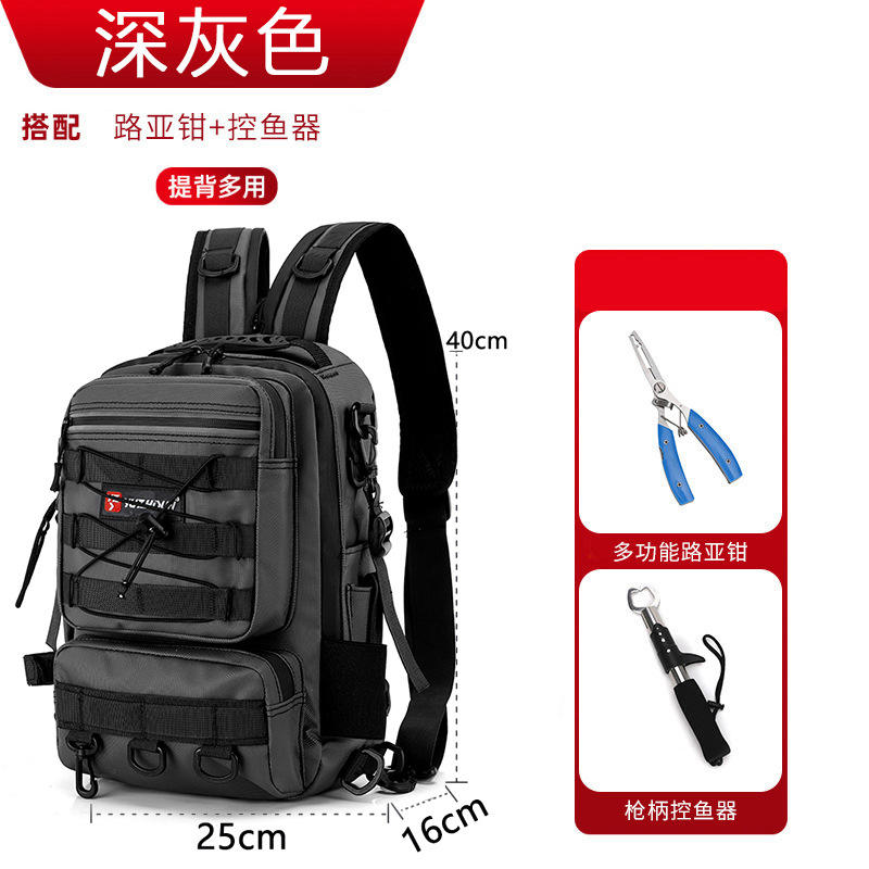 Film cuir gris foncé (026) + pince à leurre + dispositif de contrôle des poissons