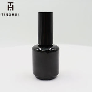 Listo para Enviar: Botella de Vidrio Redonda de 15 ml para Esmalte de Uñas en Gel, Botella Vacía para Personalizar, Disponible en Negro Brillante/Mate - Product Image 2