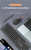 Juego de Teclado y Ratón Inalámbricos de 2.4G para Oficina y Hogar, Tamaño Completo, para Computadora de Escritorio