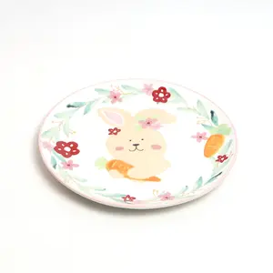 2025 Easter Tableware Reusable Cute Bunny Dinner Ware Set Wedding <strong>Plates</strong> and Cutlery Ceramic Breakfast Dinnerware Set Luxury - Product Image 3
