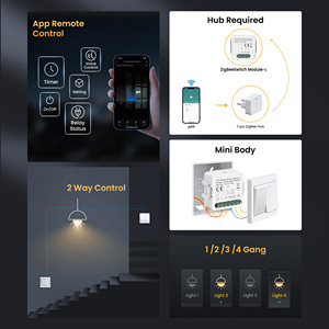 GIRIER Tuya Smart DIY Modulo Interruttore Luce ZigBee Senza Neutro, Controllo a 2 Vie, 1/2/3/4 Gang - Product Image 2