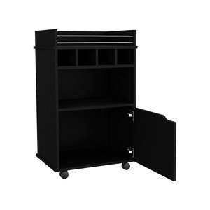 Kinsley DB Black <b>Storage</b> <b>Cart</b> Elegant Bar <b>Cart</b> for Living Room - Product Image 6