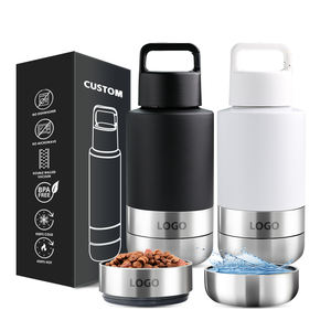 Logotipo personalizado 34oz 3 en 1 alimentador de alimentos para mascotas de acero inoxidable aislado de viaje al vacío botella de agua portátil para perros - Product Image 1