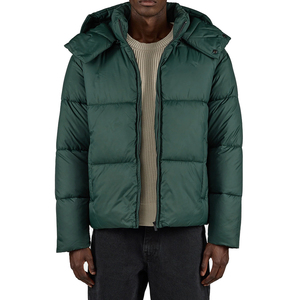 Chaqueta Acolchada con Capucha para Hombre, Estilo Urbano, Transpirable, Relleno de Algodón, Cierre de Cremallera, Informal, de Poliéster, Corte Regular, Color Sólido - Product Image 1
