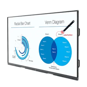 LONTON 65 papan tulis pintar interaktif Android, Panel datar interaktif 75 86 98 110 inci, papan tulis Digital interaktif untuk rapat mengajar