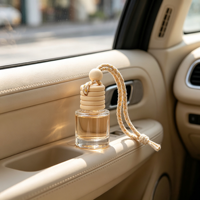 Diffuseur de voiture en verre personnalisé 8ml 10ml, flacon désodorisant à clipser, bouchon à vis, forme ronde pour diffuseur de voiture