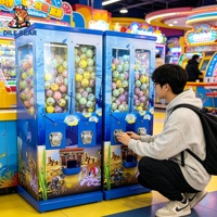 Distributeur de jouets en capsules de luxe, à monnayeur, double fenêtre, grande capacité, en acier et plastique, pour usage commercial