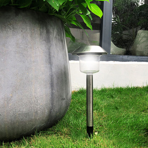 Lampe solaire LED colorée en acier inoxydable pour pelouse, éclairage décoratif extérieur pour cour, lumière blanc chaud, interrupteur manuel, modèle 015 - Product Image 2