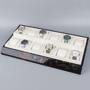 Sundo X-WDS-011 Nhà Máy Giá Sang Trọng Cao cấp PU Da Gối 12 Khe Cắm Thương Hiệu Lớn Khay Đồng Hồ Chủ Đá Cẩm Thạch Đồng Hồ Hiển Thị - Product Image 1