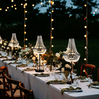 Lampe de table moderne en acrylique et métal, style lustre en cristal, pour centre de table de mariage et salle de banquet de luxe