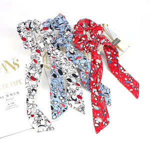 elástico de <span class=keywords><strong>seda</strong></span> de la bufanda de pelo <span class=keywords><strong>scrunchies</strong></span> flores impresión bufanda <span class=keywords><strong>scrunchies</strong></span> para vsco hairband - Product Image 3