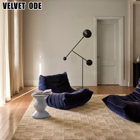 Canapé de sol modulaire Caterpillar de luxe minimaliste en velours moelleux, canapé paresseux en mousse haute densité, mobilier de décoration pour villa et maison