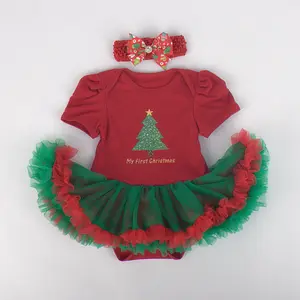 Baby Cotton Frock Designs Spanish Fashion Christmas Red Rompers Outfits Clothing