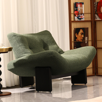 Fauteuil de détente moderne, fauteuil d'appoint en velours Teddy, siège rembourré pour salon