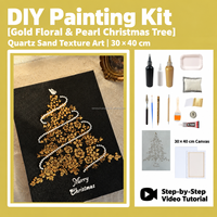 Kit créatif de bricolage pour sapin de Noël : Peinture texturée avec motifs floraux perlés pour cadeaux et décorations de fêtes