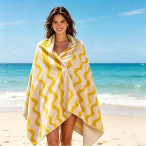 Serviette de sport en microfibre double face, séchage rapide, absorbante, en velours épaissi, portable, motif vague, pour l'été et la plage - Product Image 2